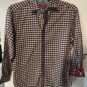 Purple and White Checkered Shirt‎